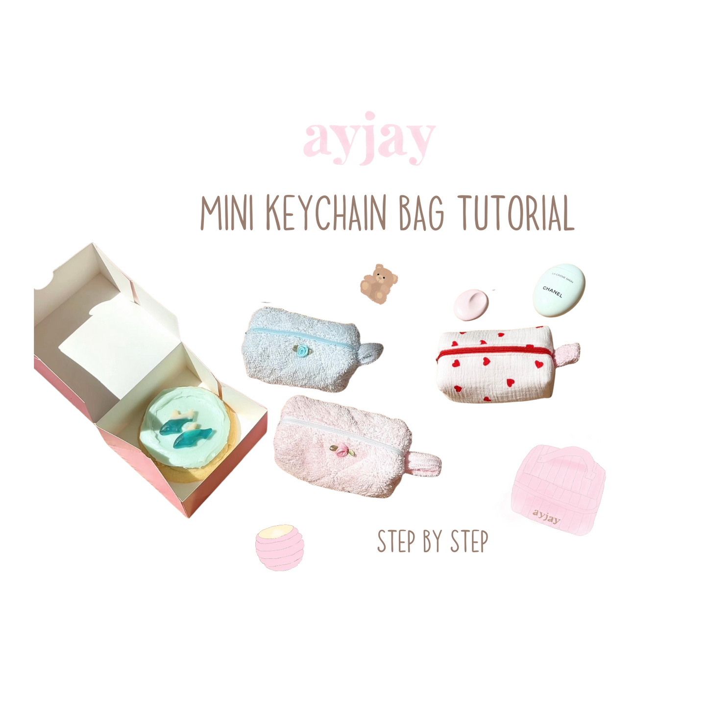AYJAY DIY MINI KEYCHIAN BAG TUTORIAL + PATTERN