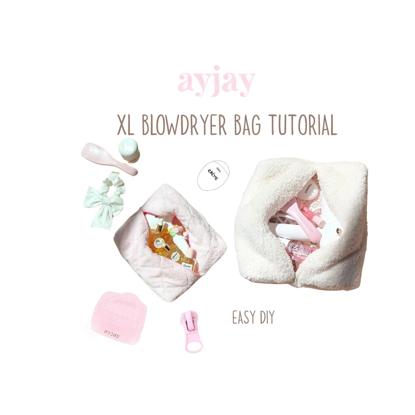 AYJAY DIY XL BLOWDRYER BAG TUTORIAL + PATTERN