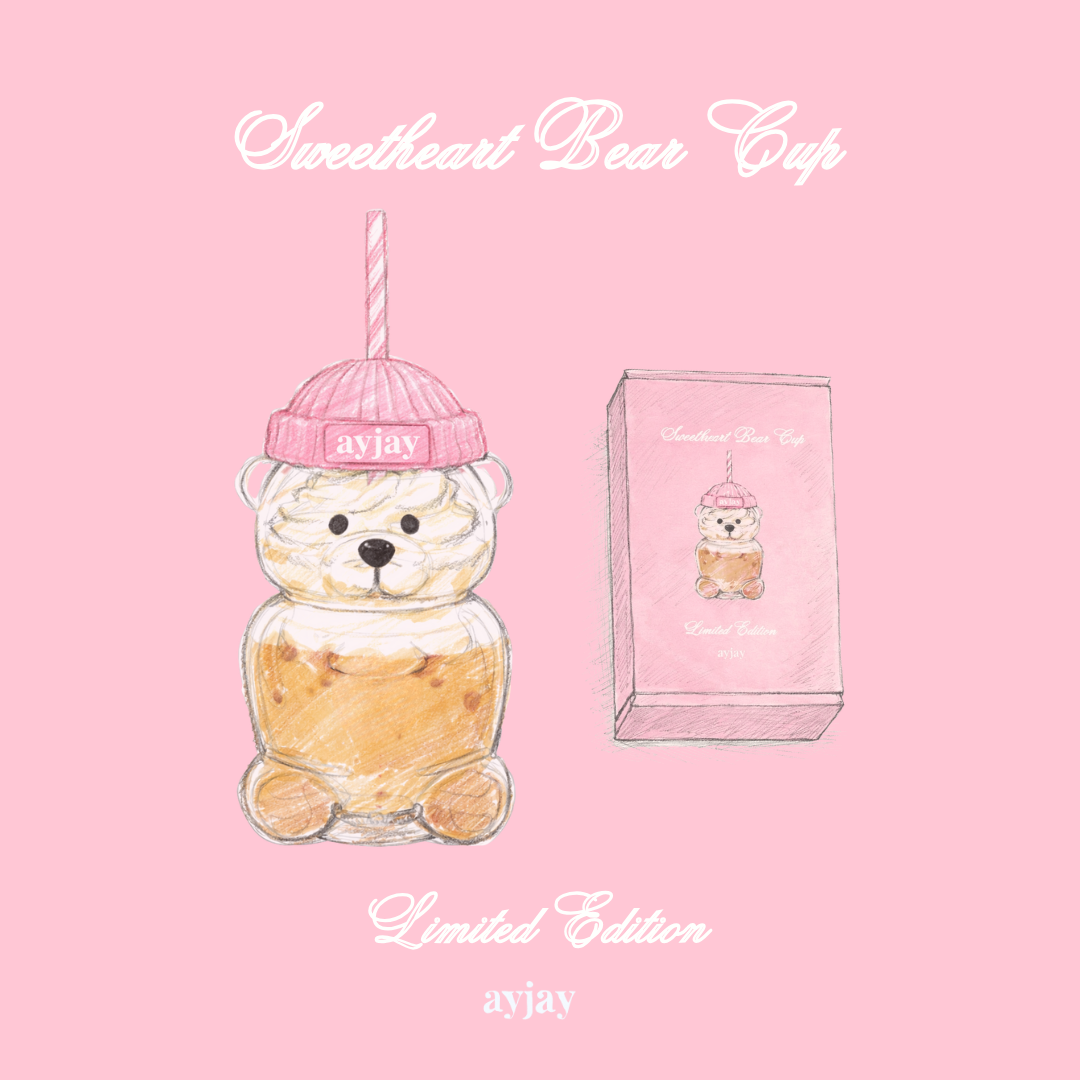 LIMITED EDITION SWEETHEART PINK GLASS BEAR CUP - SHIPS SEPARATELY