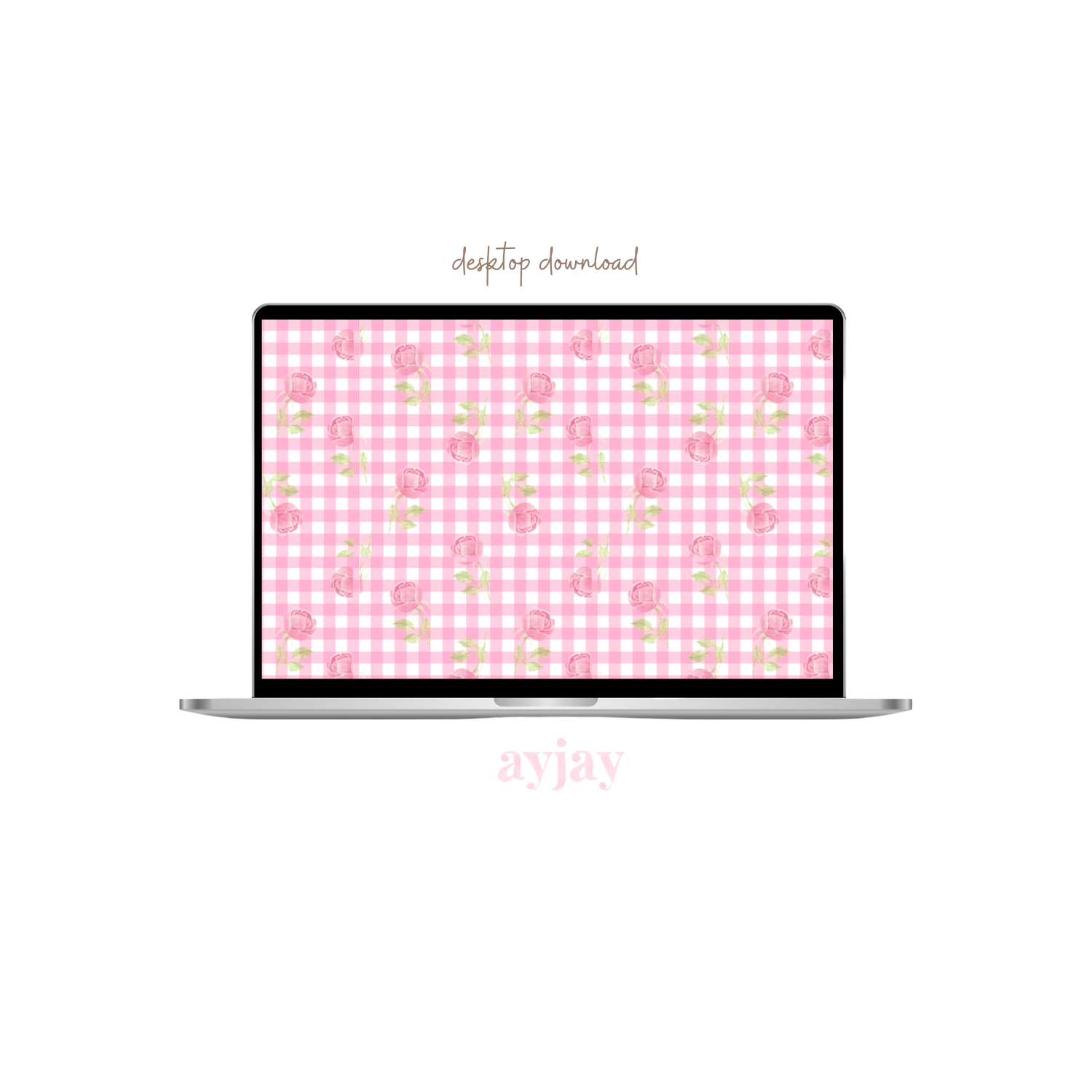 AYJAY PINK GINGHAM FLORAL SCREENSAVER