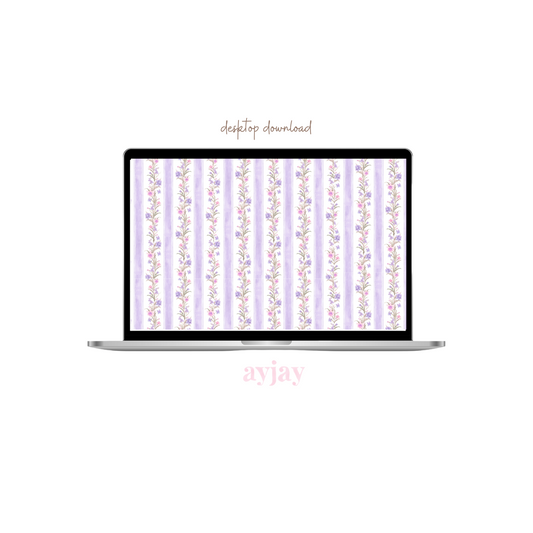 AYJAY PURPLE STRIPES FLORAL SCREENSAVER
