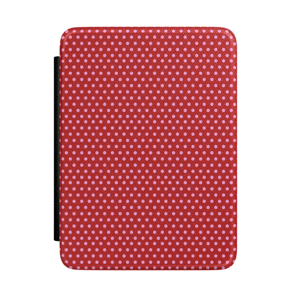 RED PINK POLKA DOTS KINDLE CASE HARDCOVER