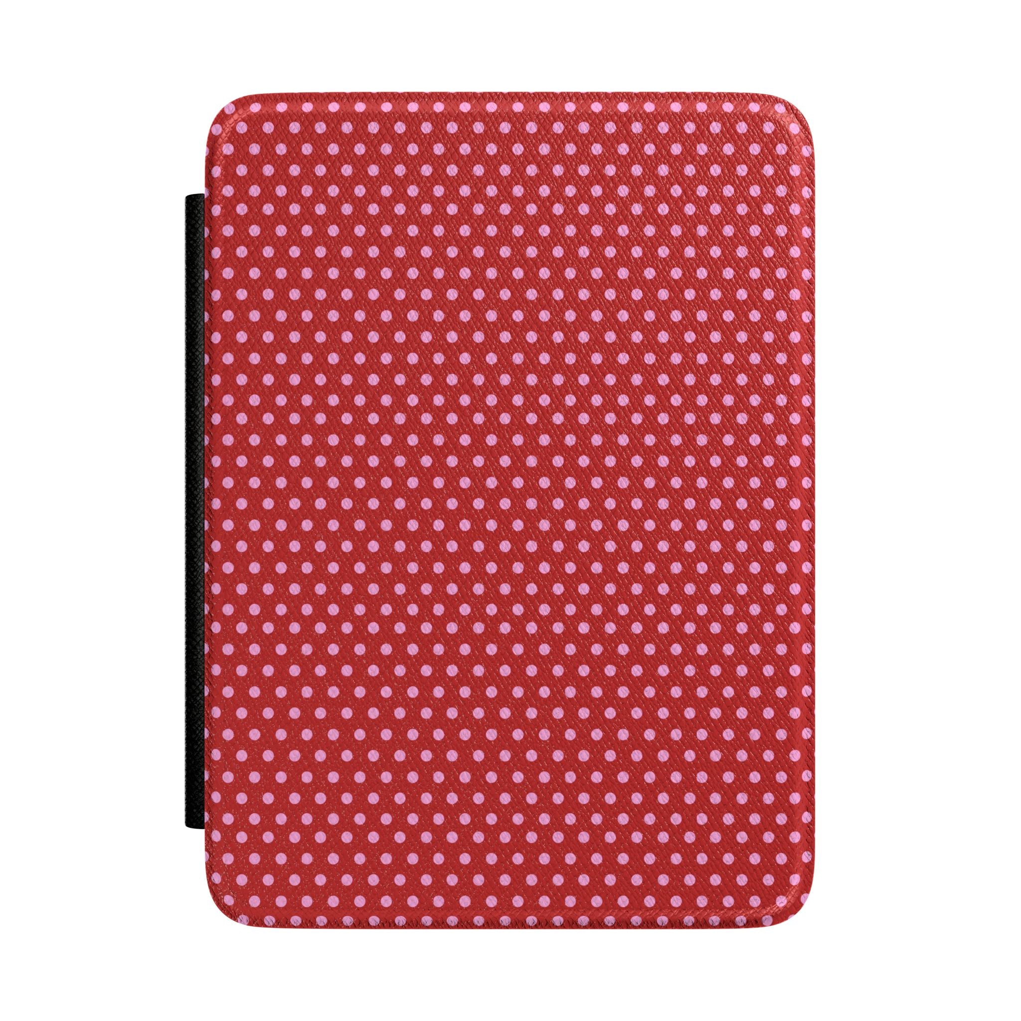 RED PINK POLKA DOTS KINDLE CASE HARDCOVER
