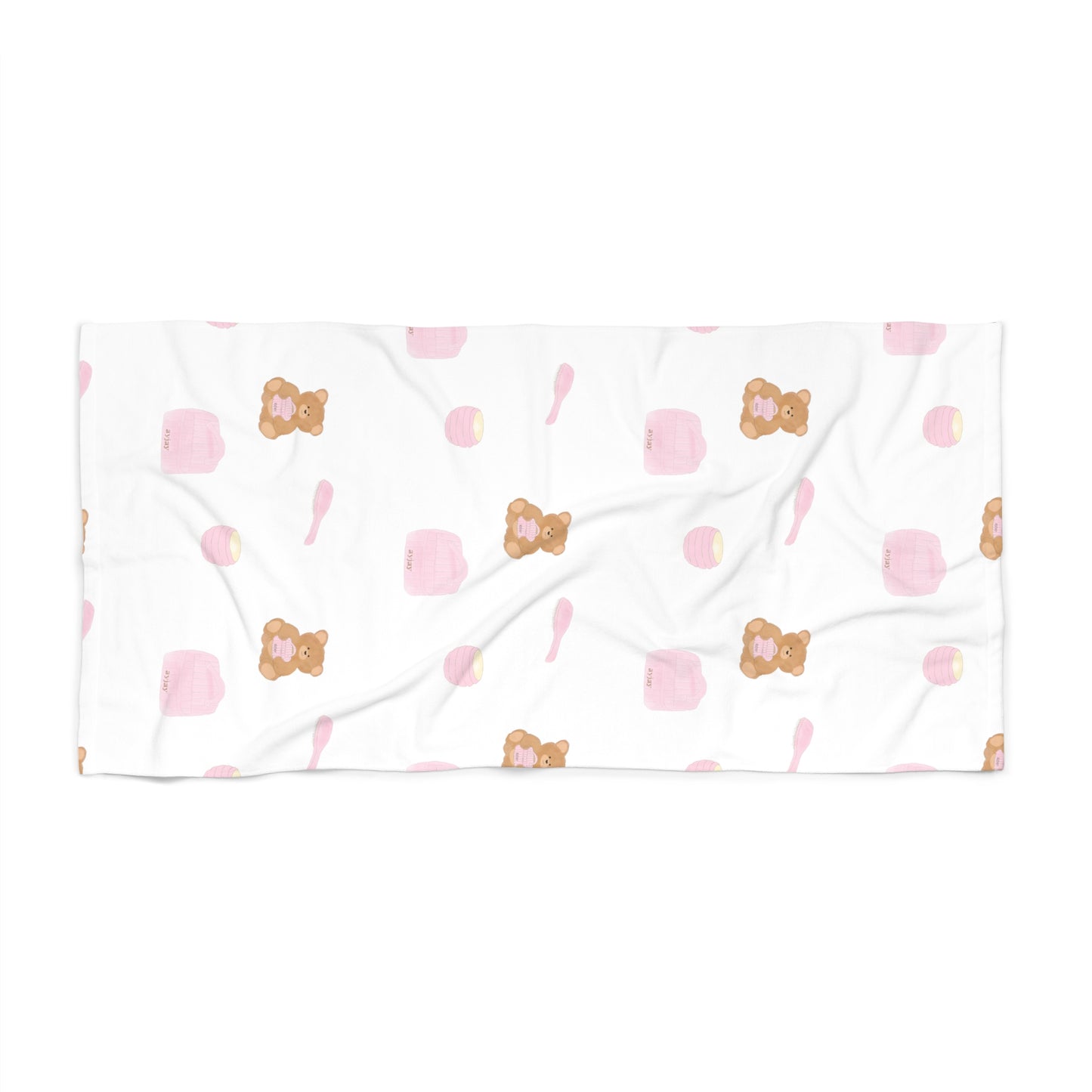 TEDDY BEAR PINK VANITY BEACH TOWEL