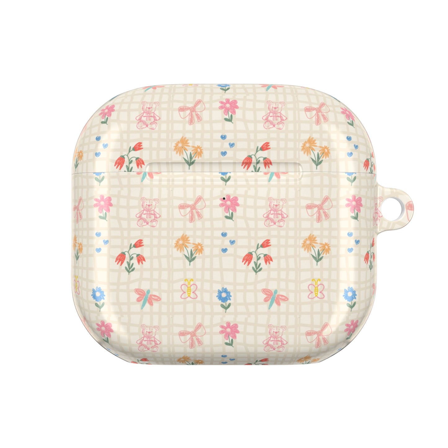 BEIGE GINGHAM AIRPOD CASE