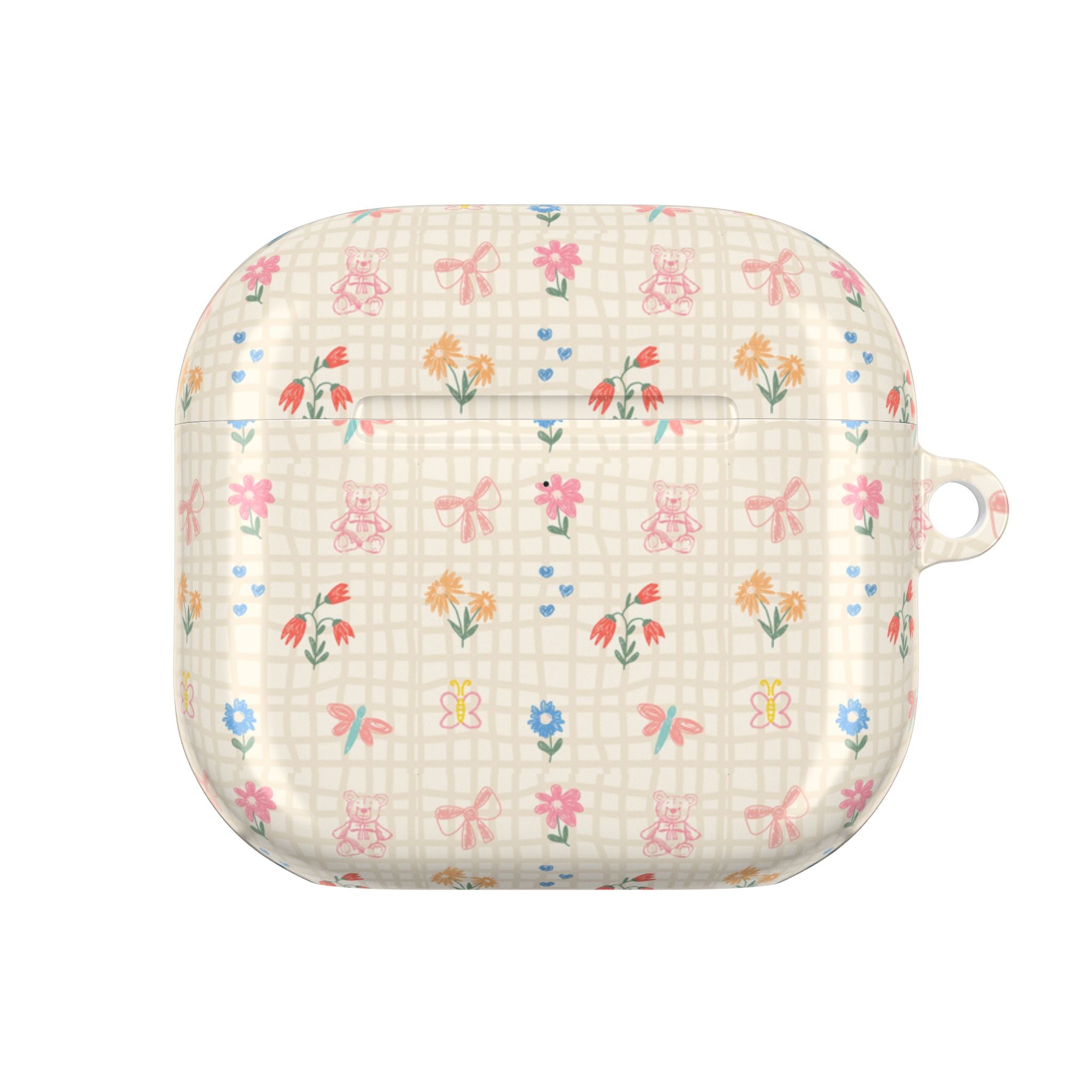 BEIGE GINGHAM AIRPOD CASE