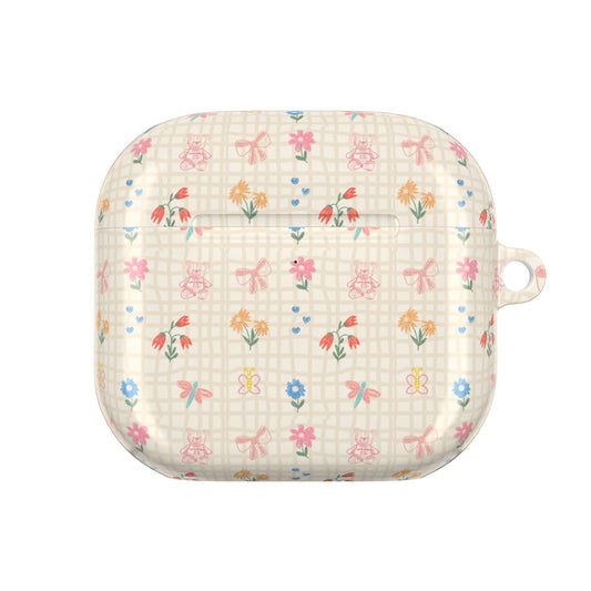 BEIGE GINGHAM AIRPOD CASE