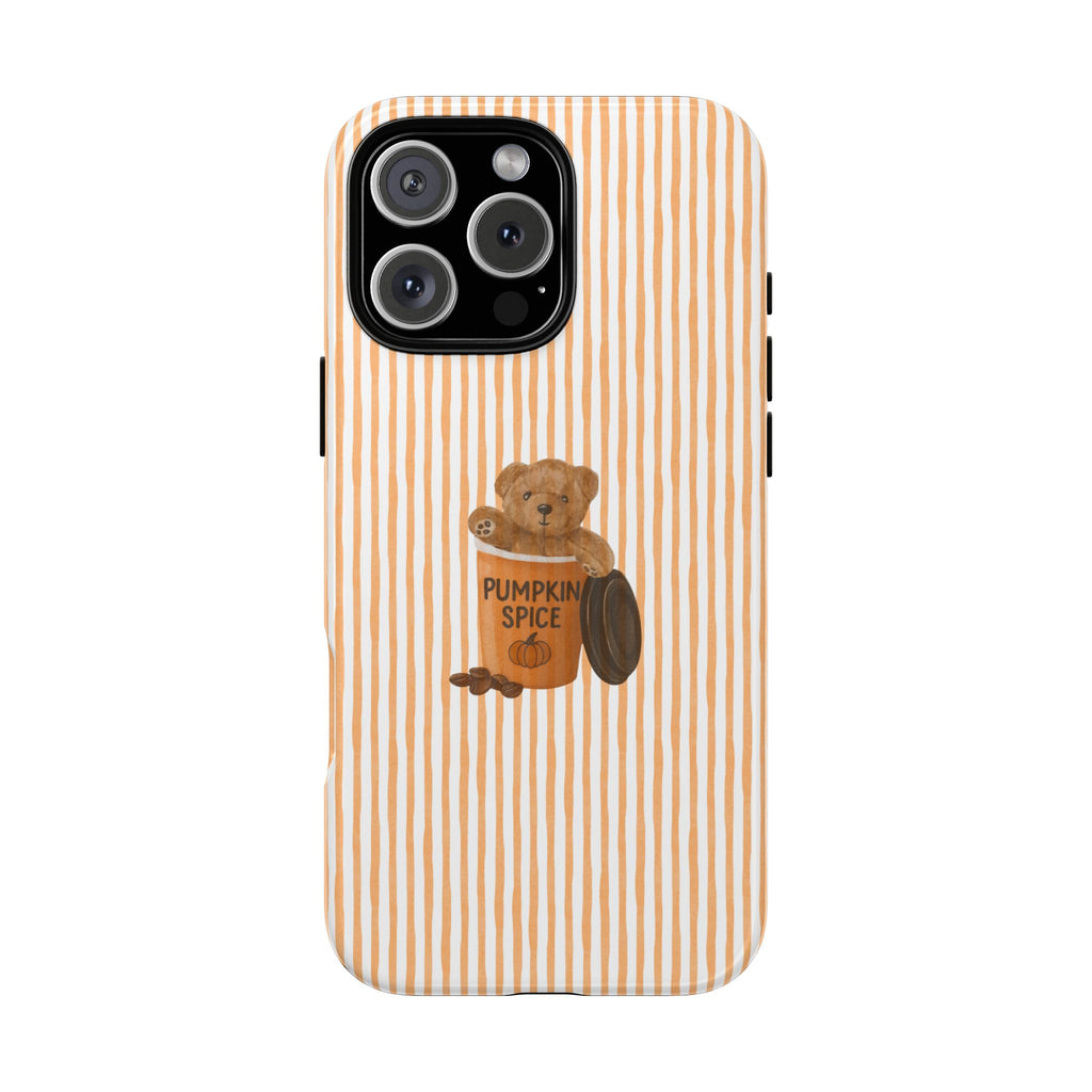 ORANGE PUMPKIN SPICE TEDDY BEAR PHONE CASE