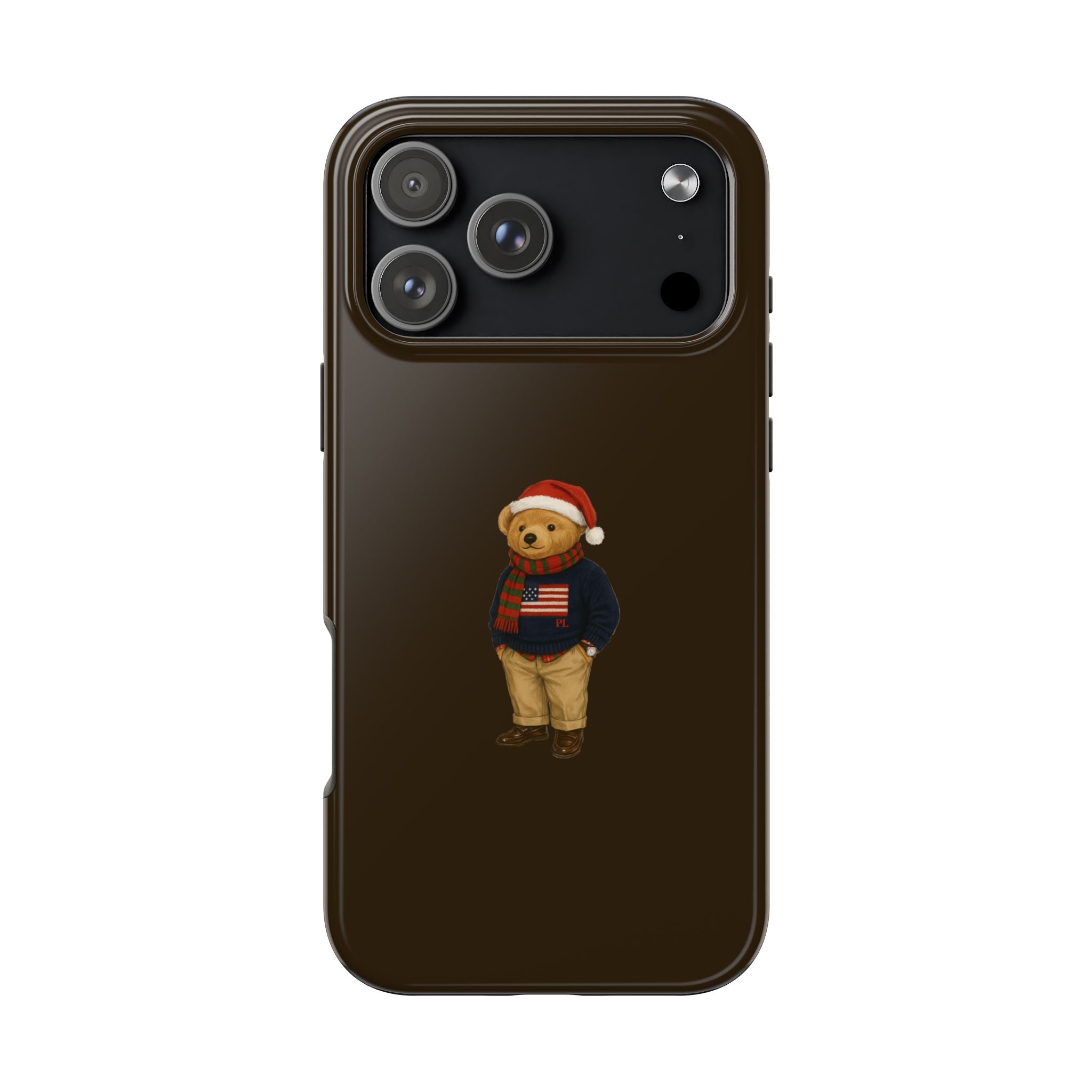 BROWN RL CHRISTMAS TEDDY BEAR PHONE CASE