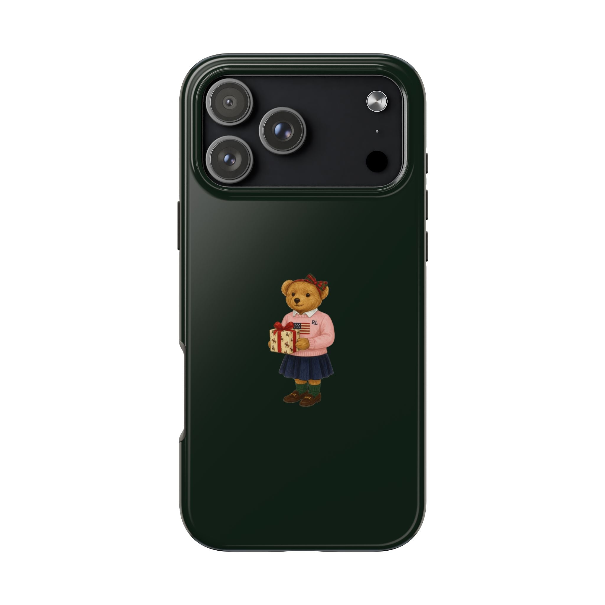 DARK GREEN RL CHRISTMAS GIFT TEDDY BEAR PHONE CASE