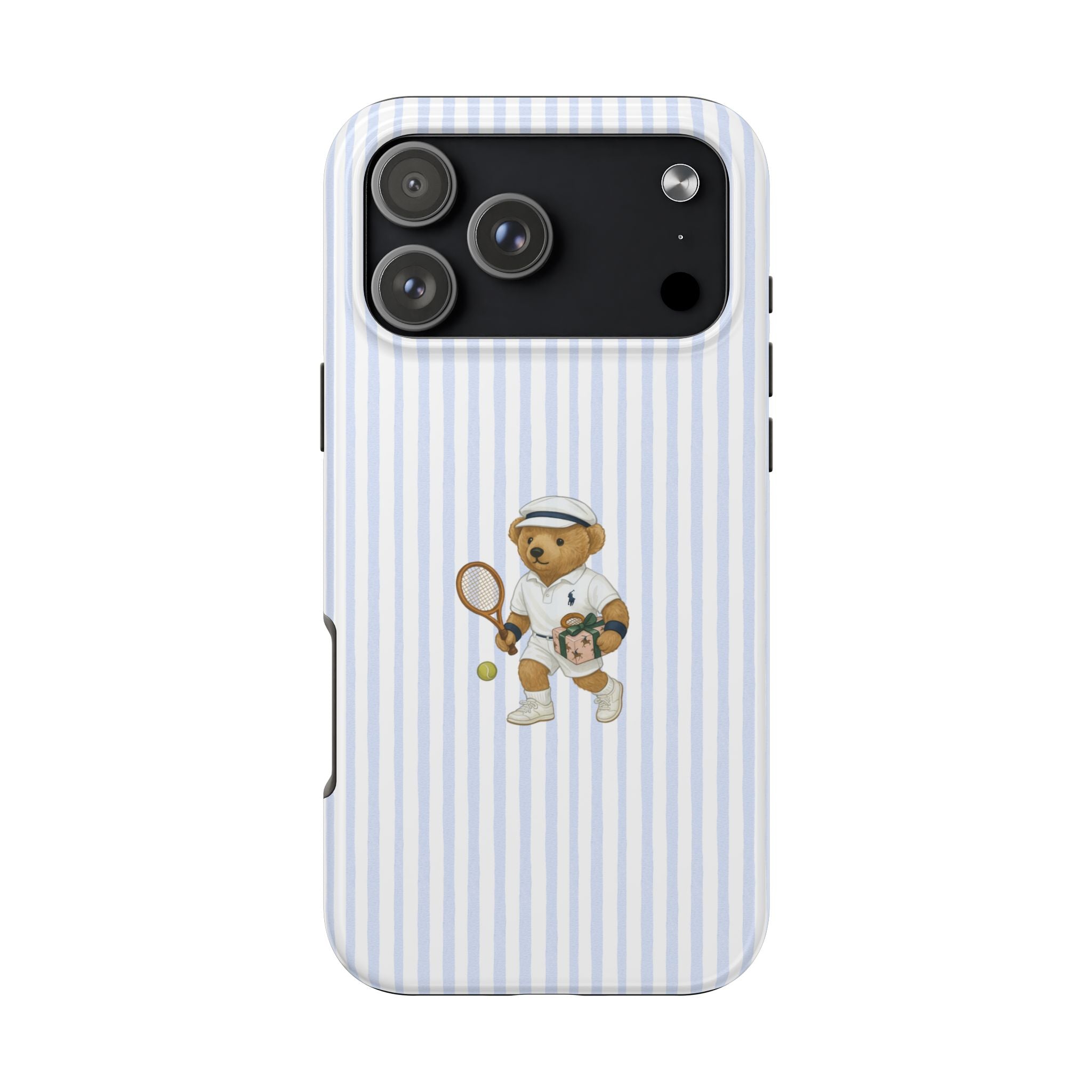 BLUE STRIPES RL CHRISTMAS TEDDY BEAR PHONE CASE
