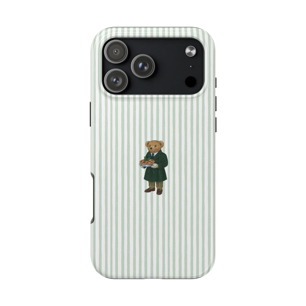 GREEN STRIPES RL TEDDY BEAR PHONE CASE