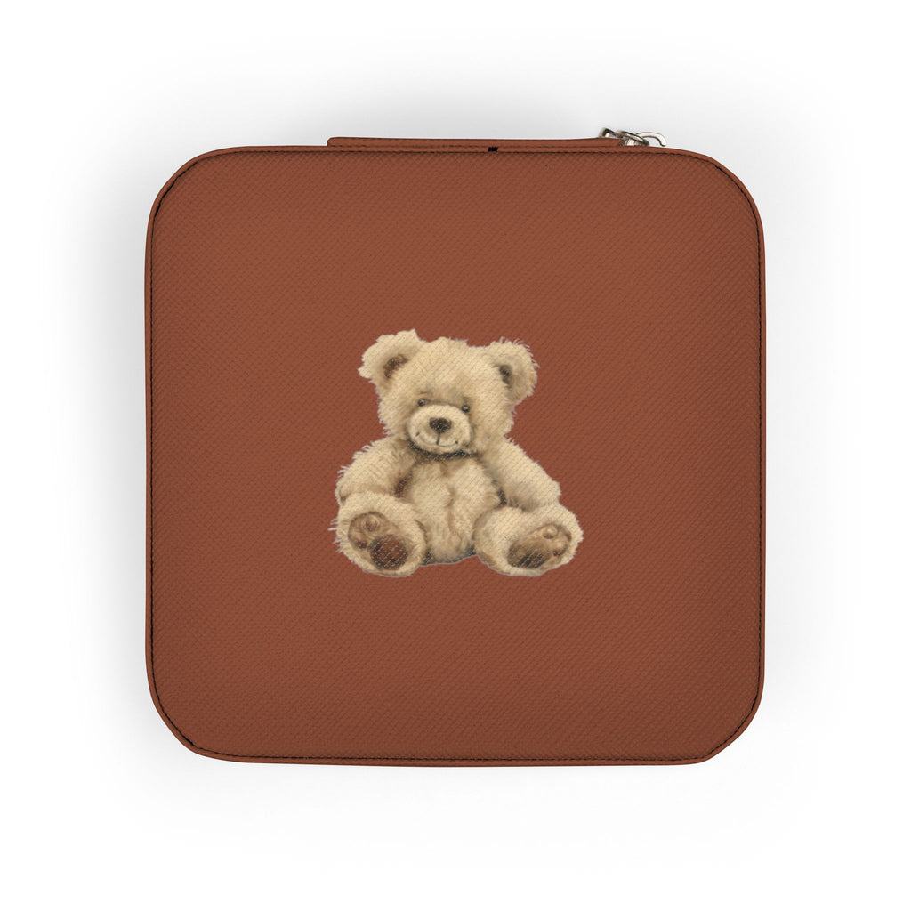 BROWN TEDDY BEAR JEWELRY TRAVEL BAG