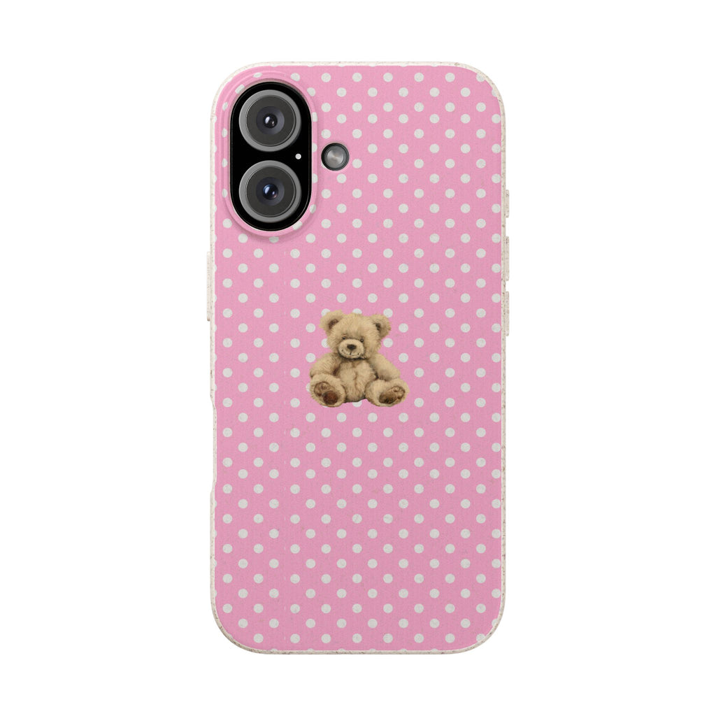 PINK POLKA DOT TEDDY BEAR ECO-FRIENDLY MAGSAFE® PHONE CASE