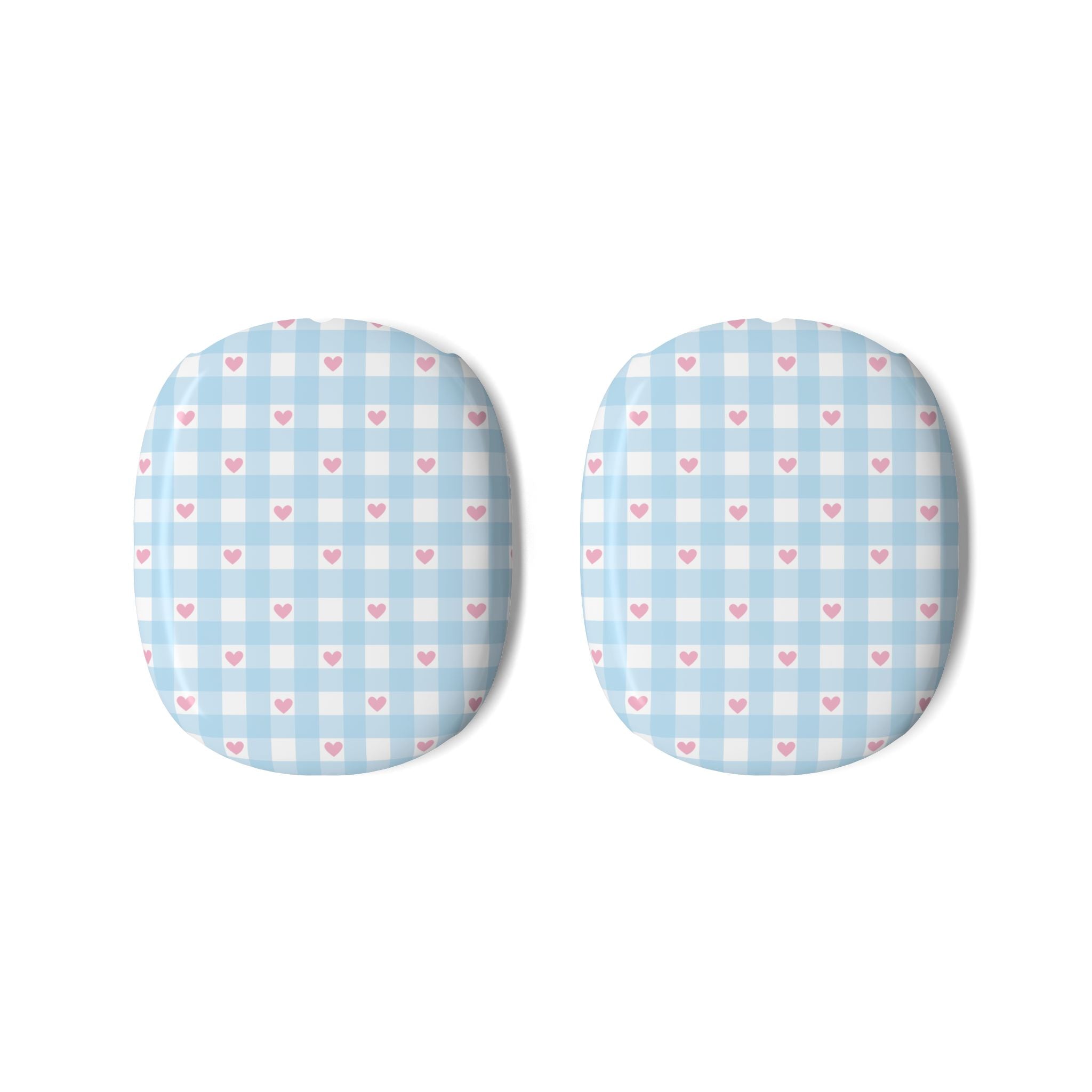 BLUE GINGHAM PINK HEARTS AIRPODS MAX CASE COVERS