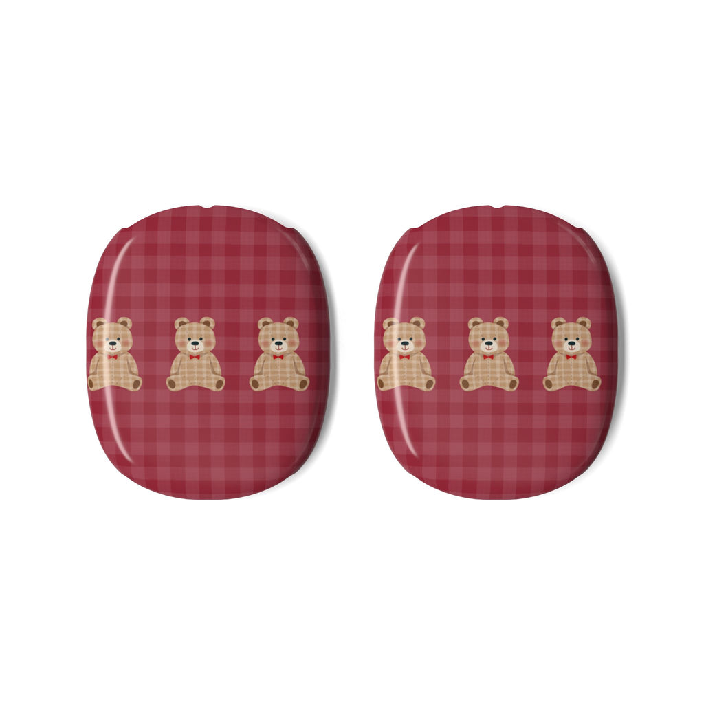 RED GINGHAM PLAID TEDDY BEARS AIRPODS MAX CASE COVERS