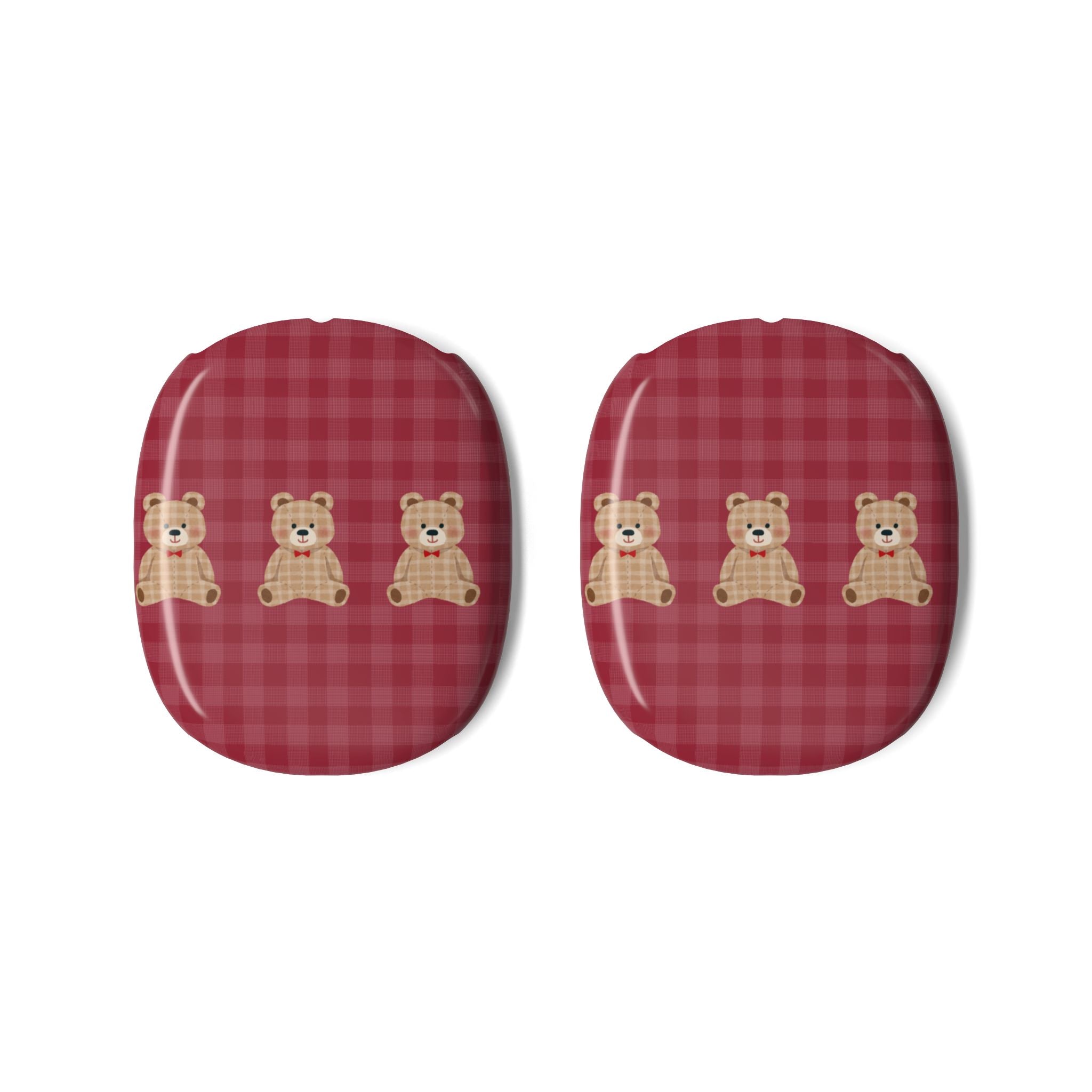 RED GINGHAM PLAID TEDDY BEARS AIRPODS MAX CASE COVERS