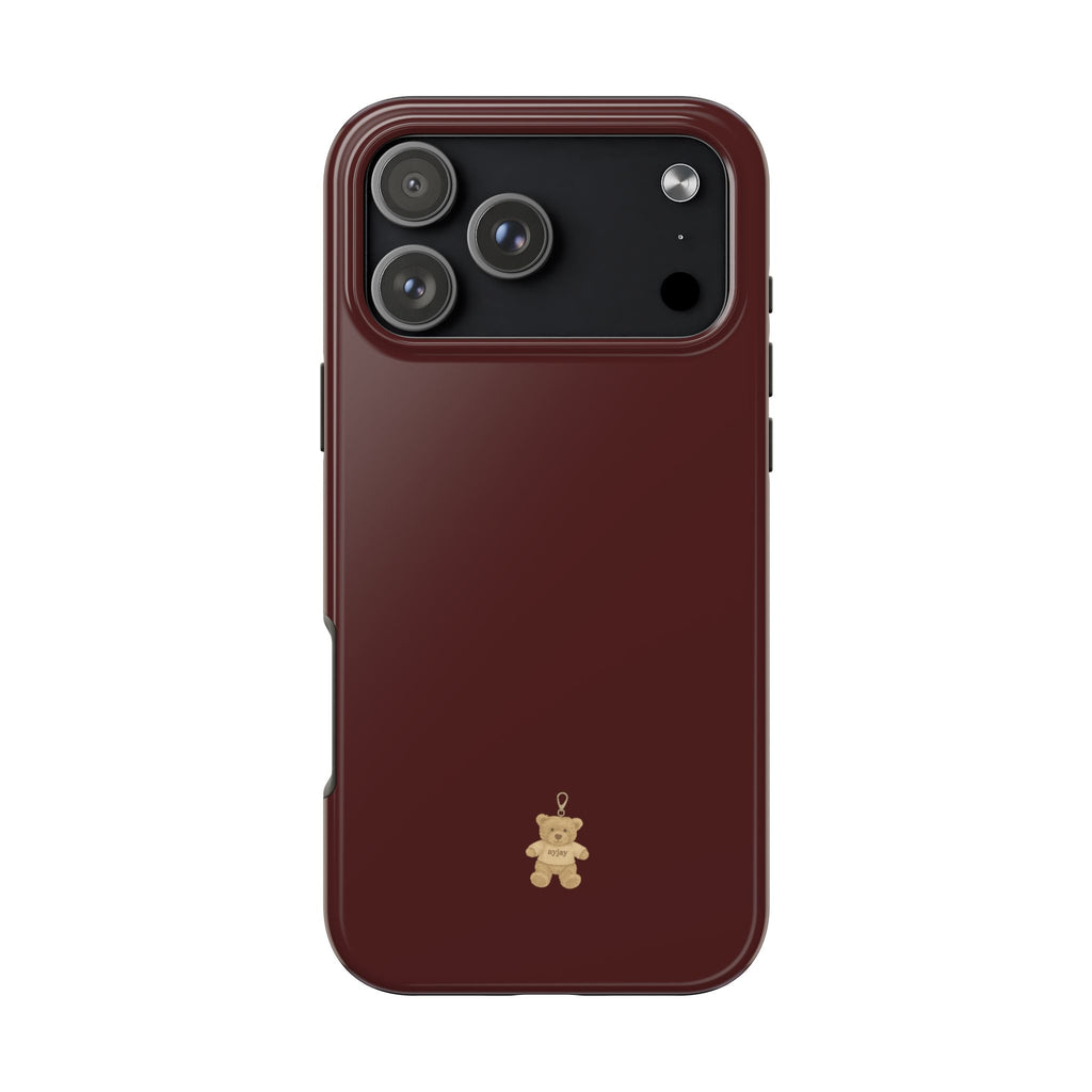 DARK BURGUNDY TEDDY BEAR PHONE CASE