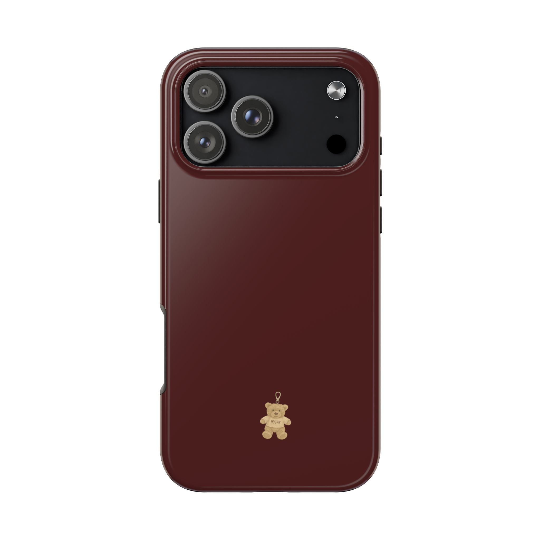 DARK BURGUNDY TEDDY BEAR PHONE CASE