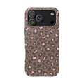 BROWN PINK LEOPARD PRINT PHONE CASE