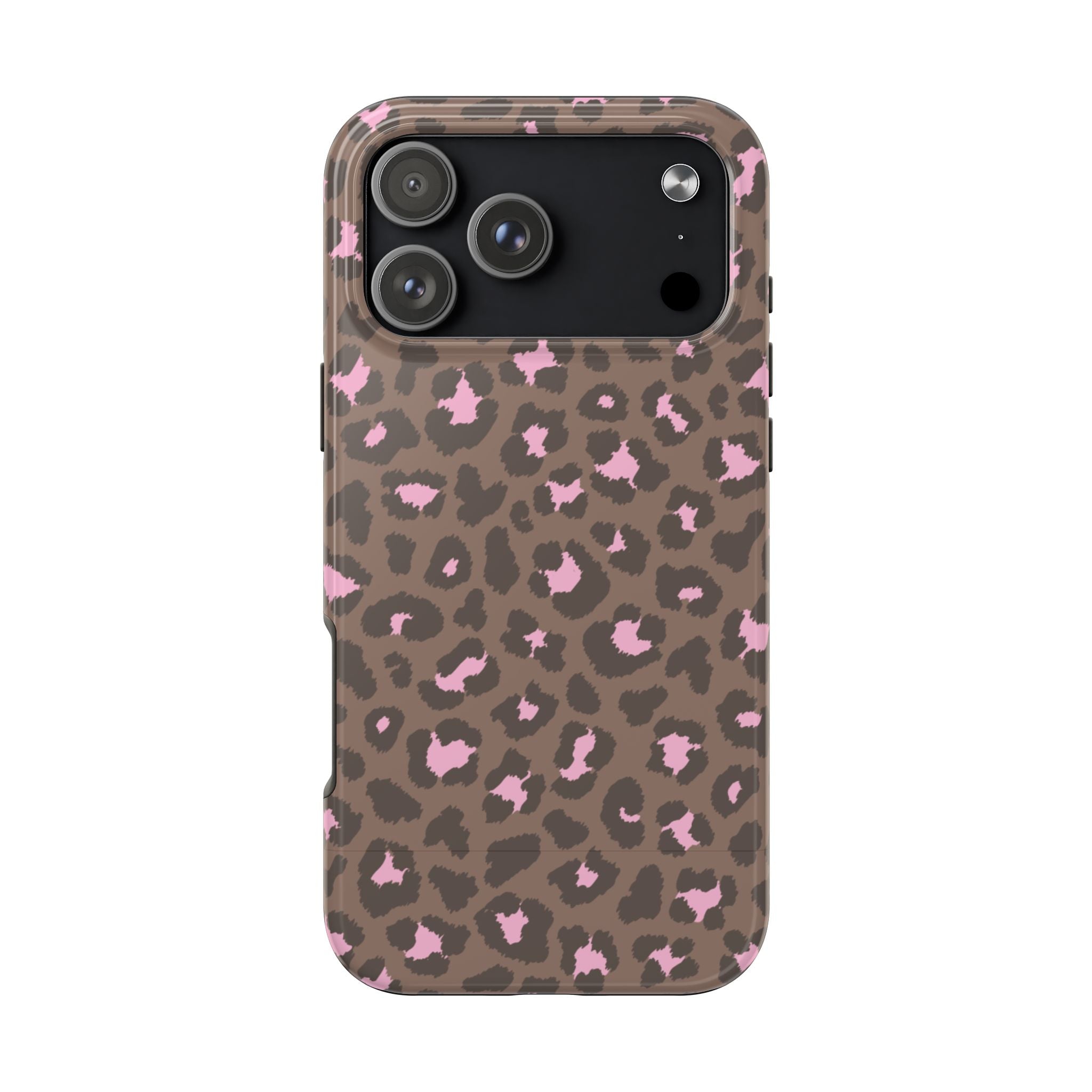 BROWN PINK LEOPARD PRINT PHONE CASE