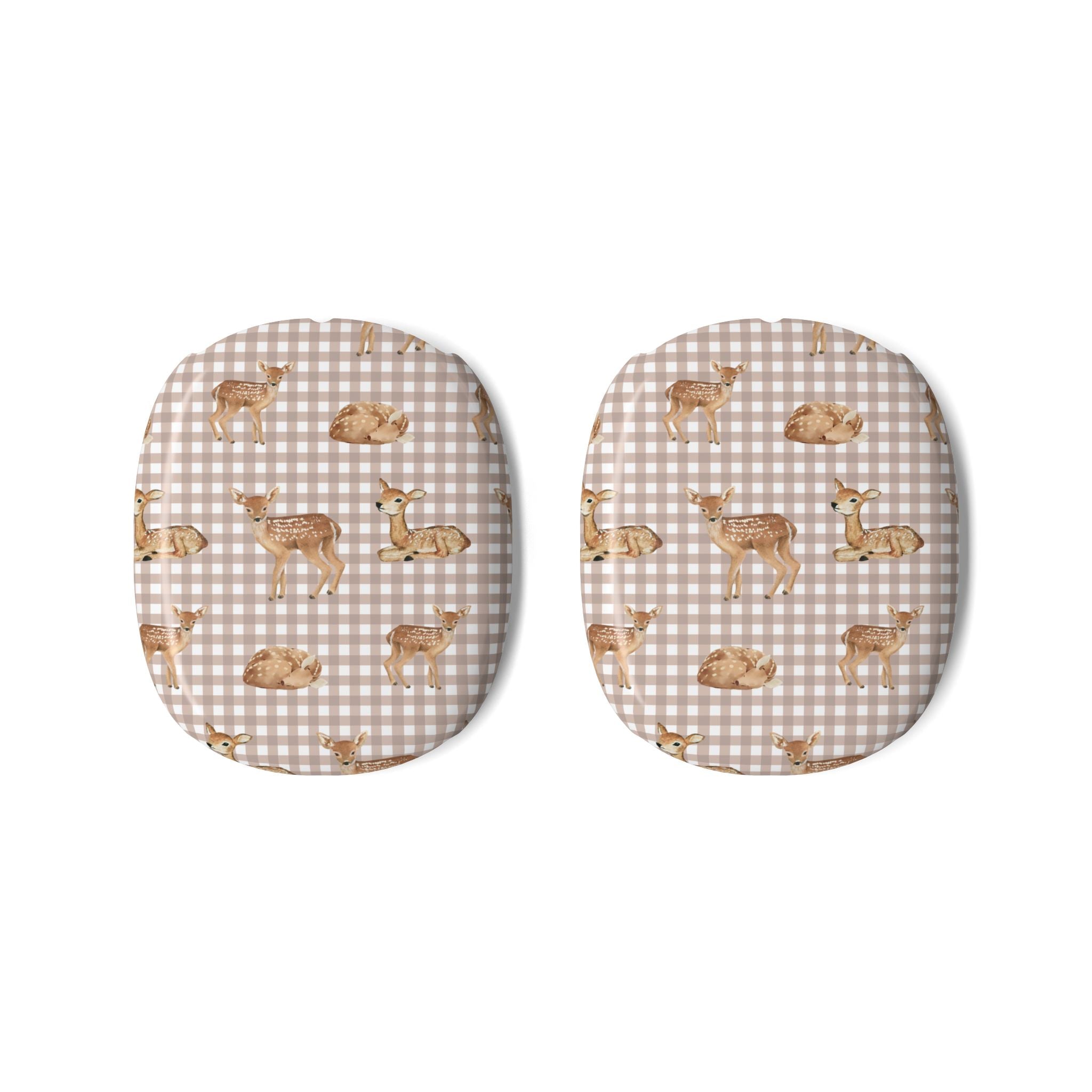BEIGE PLAID GINGHAM DEER AIRPODS MAX CASE COVERS