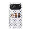 WHITE NAVY POLKA DOTS RL TEDDY BEARS PHONE CASE