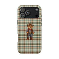 GREEN PLAID COWBOY TEDDY BEAR PHONE CASE