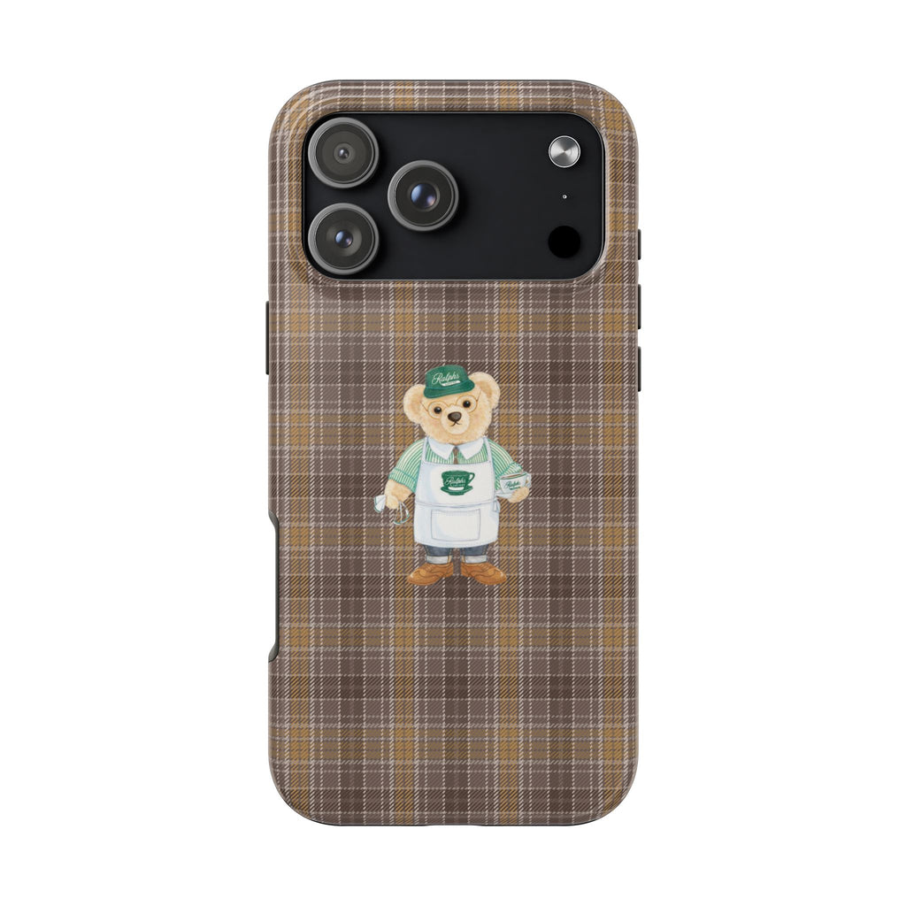 BROWN PLAID RALPHS COFFEE RL TEDDY BEAR PHONE CASE