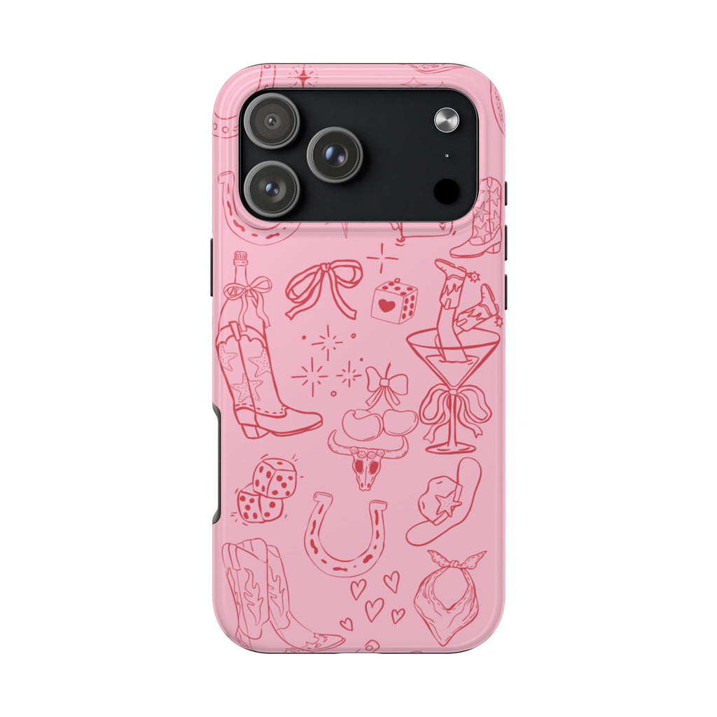 PINK COWGIRL COUNTRY WESTERN PHONE CASE