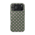GREEN PETAL POP POLKA DOTS PHONE CASE