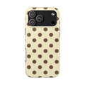 BUTTER YELLOW BROWN POLKA DOTS PHONE CASE