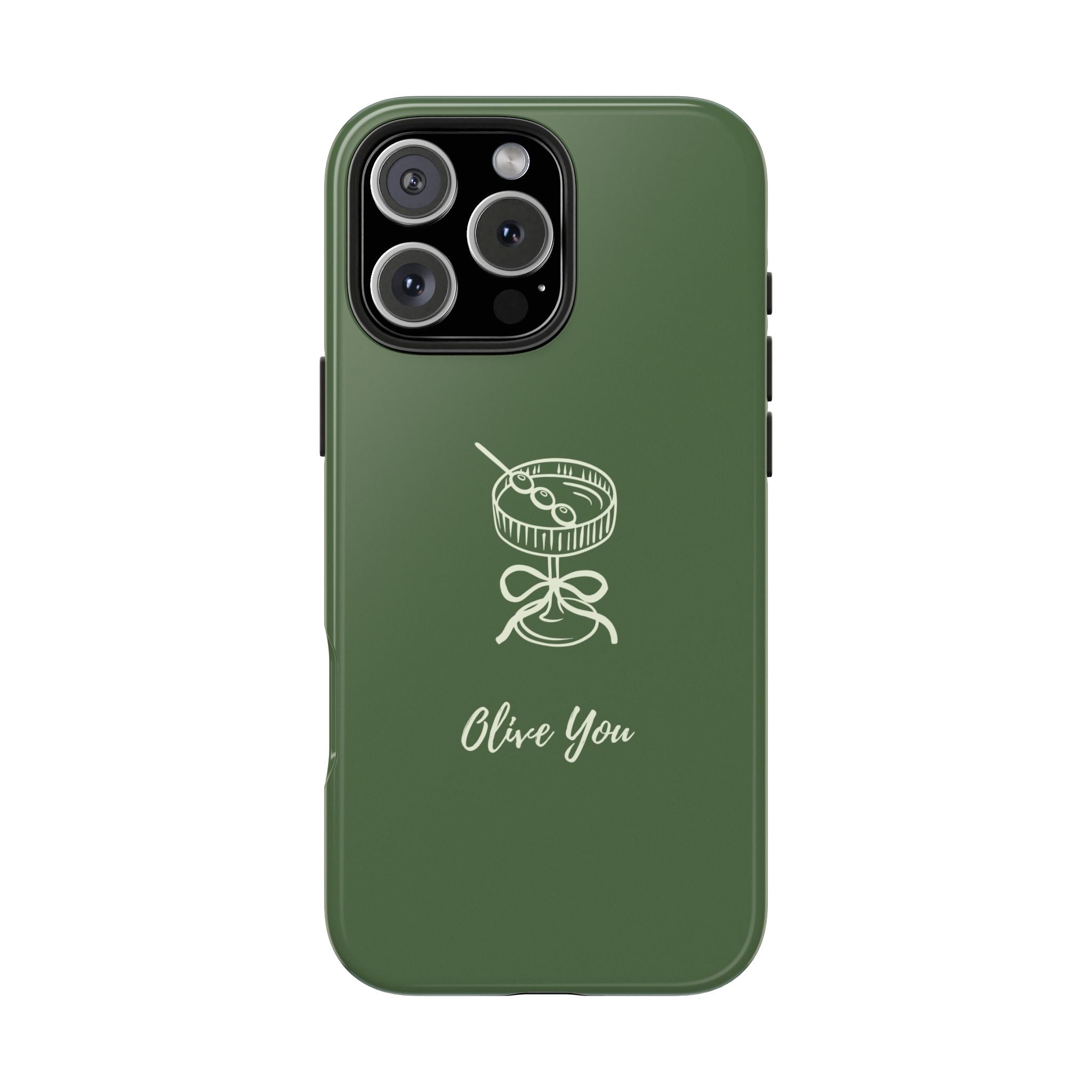 OLIVE YOU GREEN MARTINI PHONE CASE