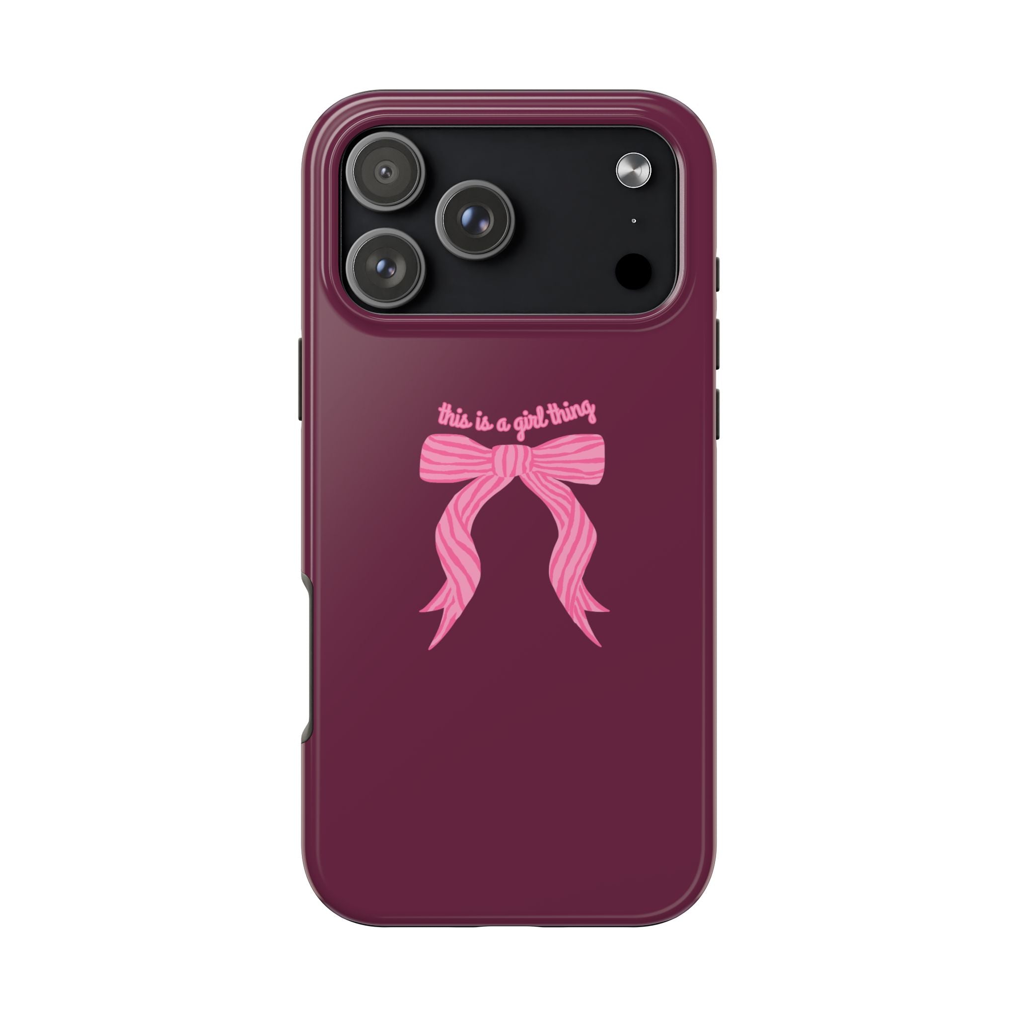 THIS IS A GIRL THING PINK BOW PHONE CASE