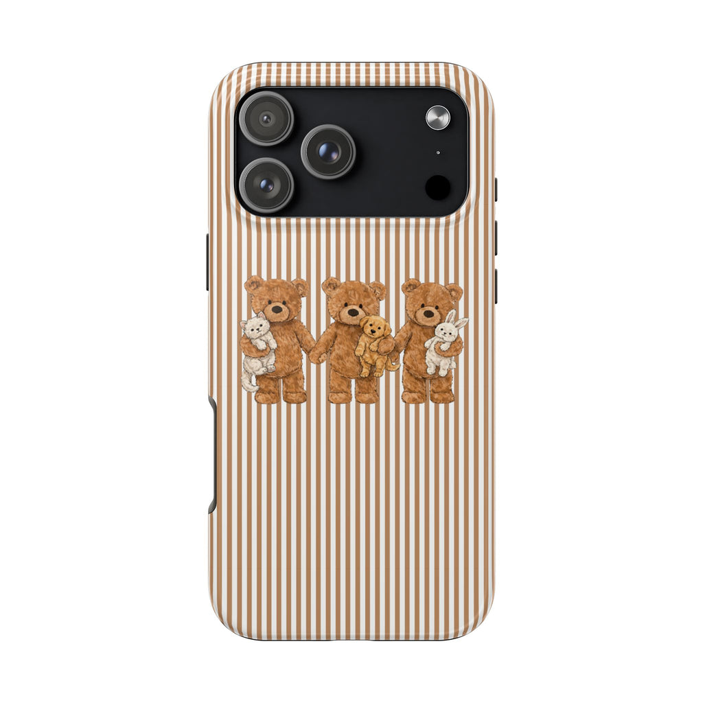 BROWN STRIPES TEDDY BEAR PETS PHONE CASE