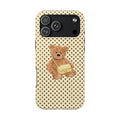 BUTTER YELLOW POLKA DOTS TEDDY BEAR PHONE CASE