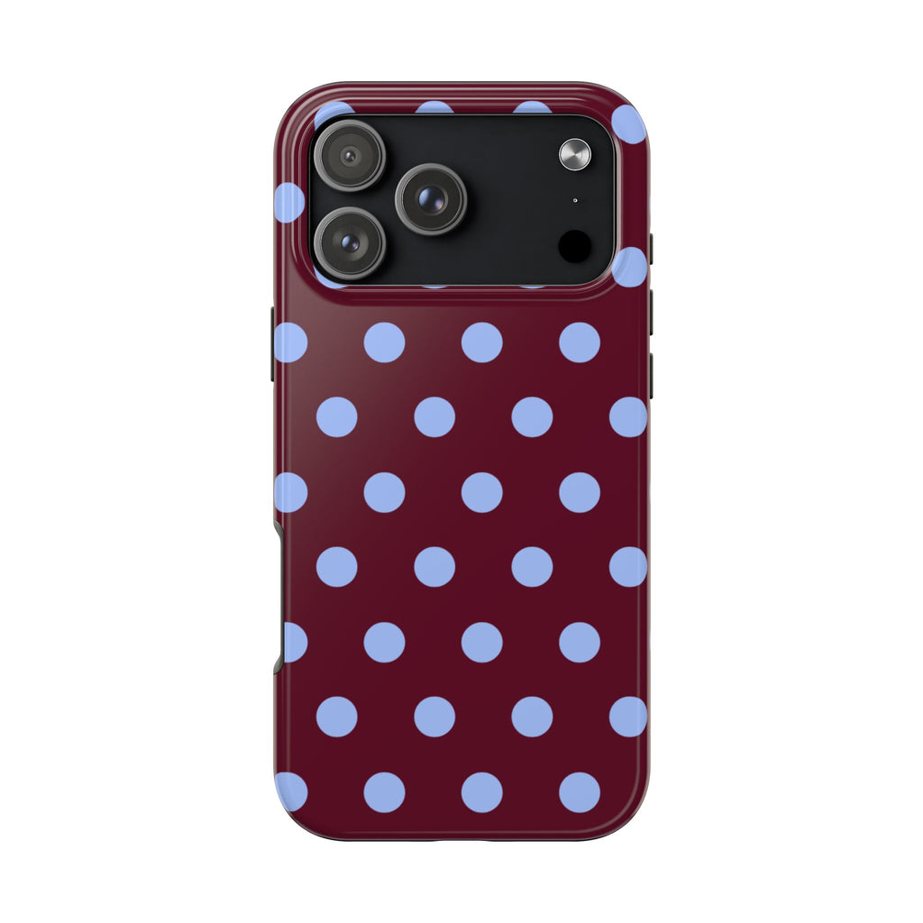 MAGENTA BLUE POLKA DOTS PHONE CASE