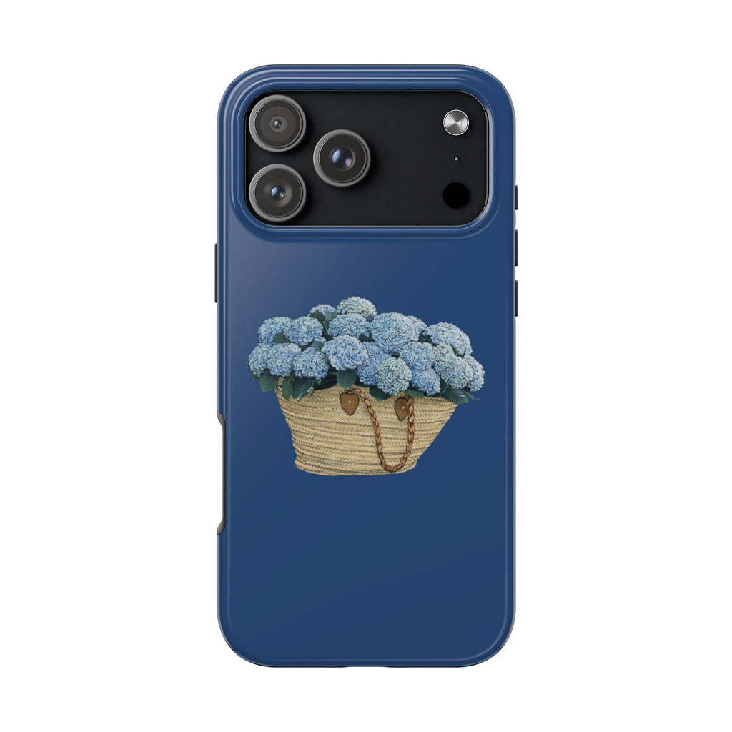 BLUE FLORAL FARMER'S MARKET BASKET PHONE CASE