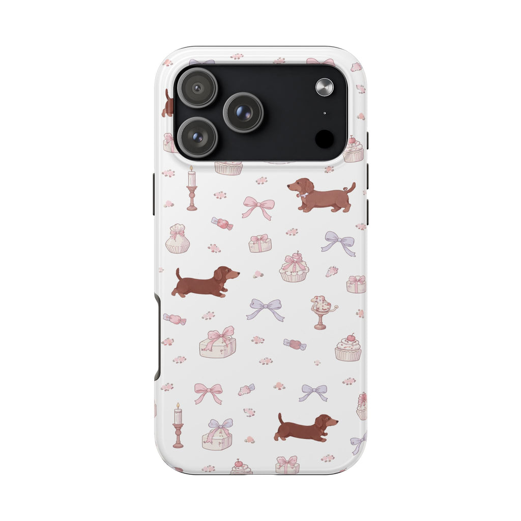 COQUETTE DACHSUND COLLAGE BOW PHONE CASE