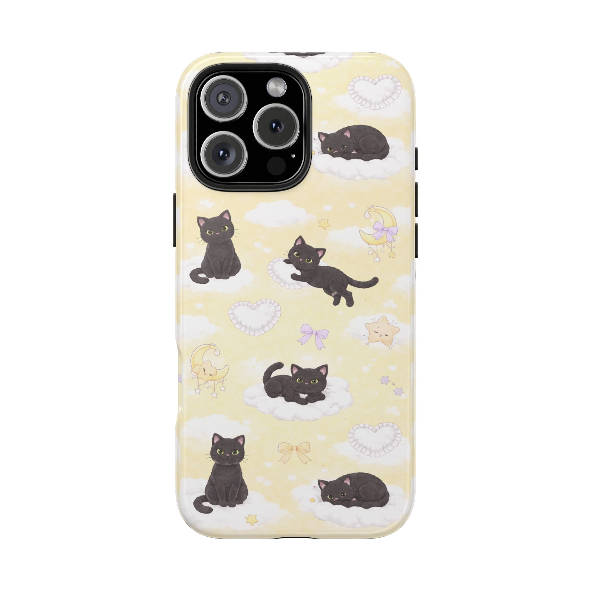YELLOW COQUETTE BLACK CATS PHONE CASE
