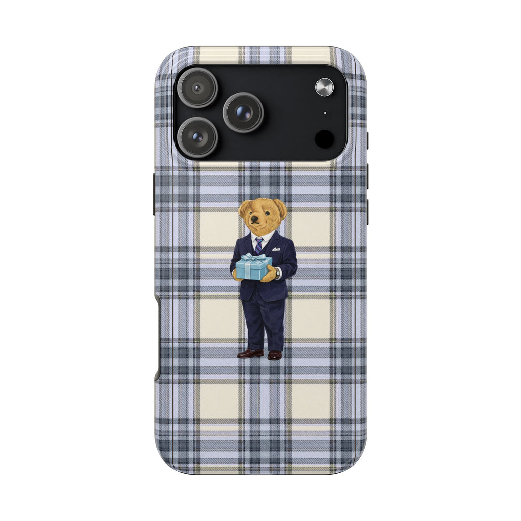 BLUE PLAID RALPH LAUREN TEDDY BEAR GIFT PHONE CASE