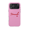 PERSONALIZED PINK RED VALENTINE NAME PHONE CASE