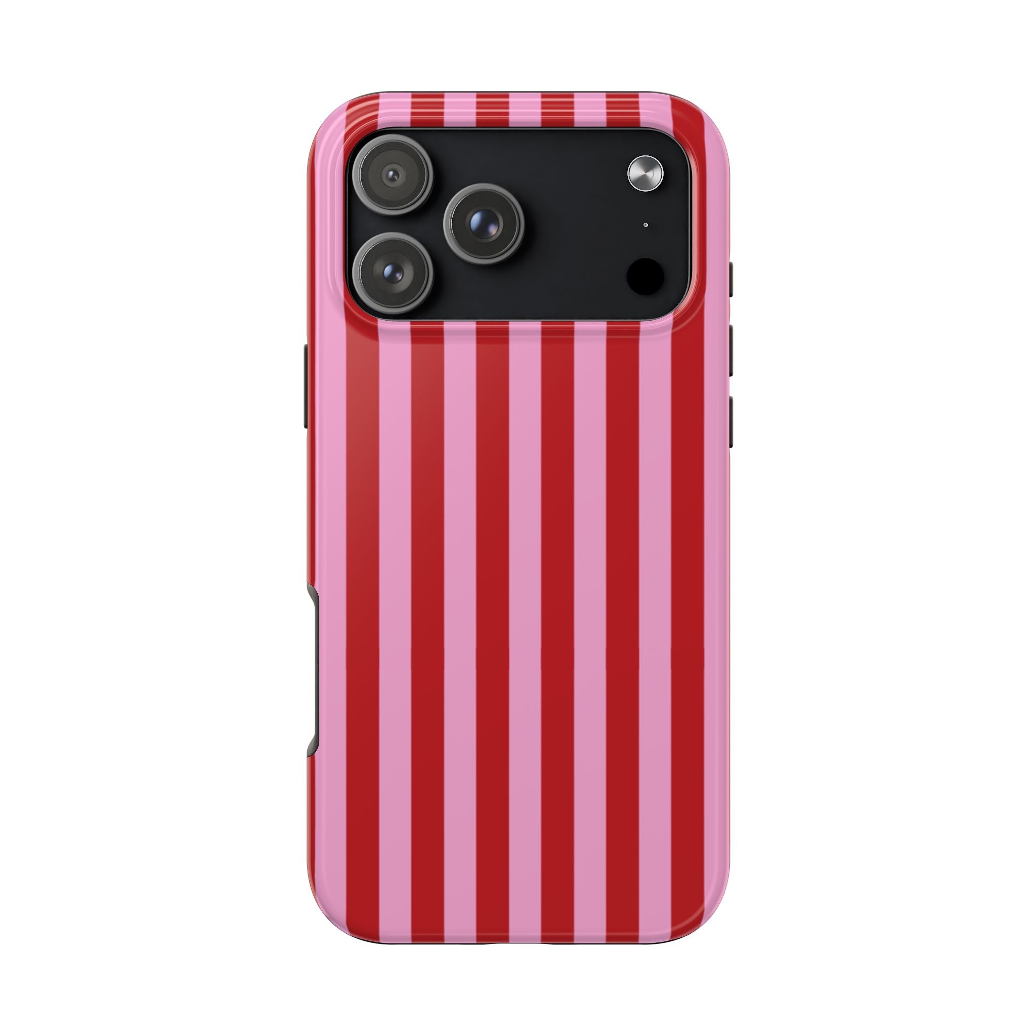 PINK RED STRIPES PHONE CASE