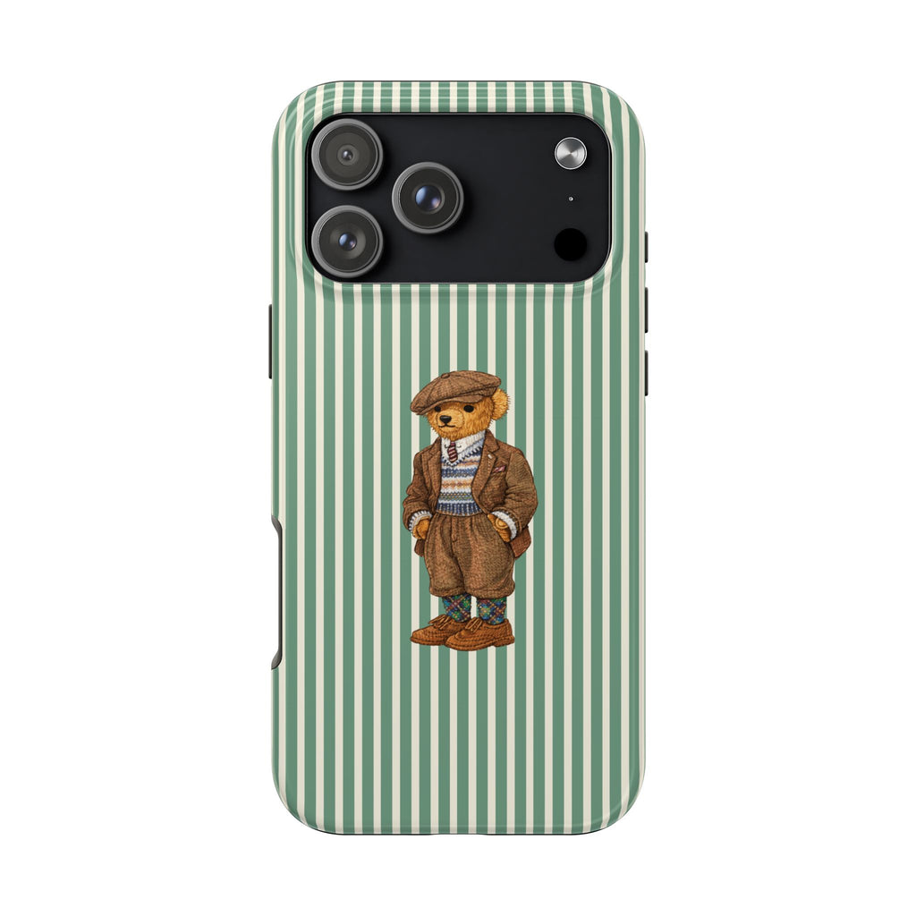 COUNTRY CLUB STRIPES RL TEDDY BEAR PHONE CASE