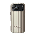 PERSONALIZED NAME CUSTOM BROWN STRIPES PHONE CASE