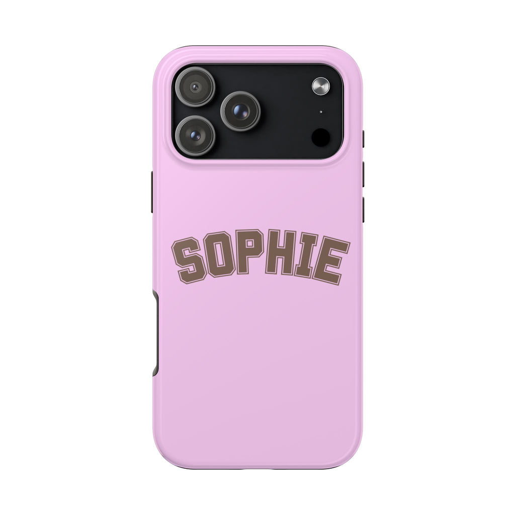 PERSONALIZED NAME CUSTOM PINK VARSITY PHONE CASE