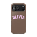 PERSONALIZED NAME CUSTOM BROWN VARSITY PHONE CASE