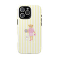 YELLOW STRIPES RL TEDDY BEAR CHIC PHONE CASE