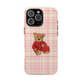 SORBET PLAID RED CC TEDDY BEAR PHONE CASE