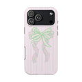 PINK STRIPES GREEN BOWS PHONE CASE